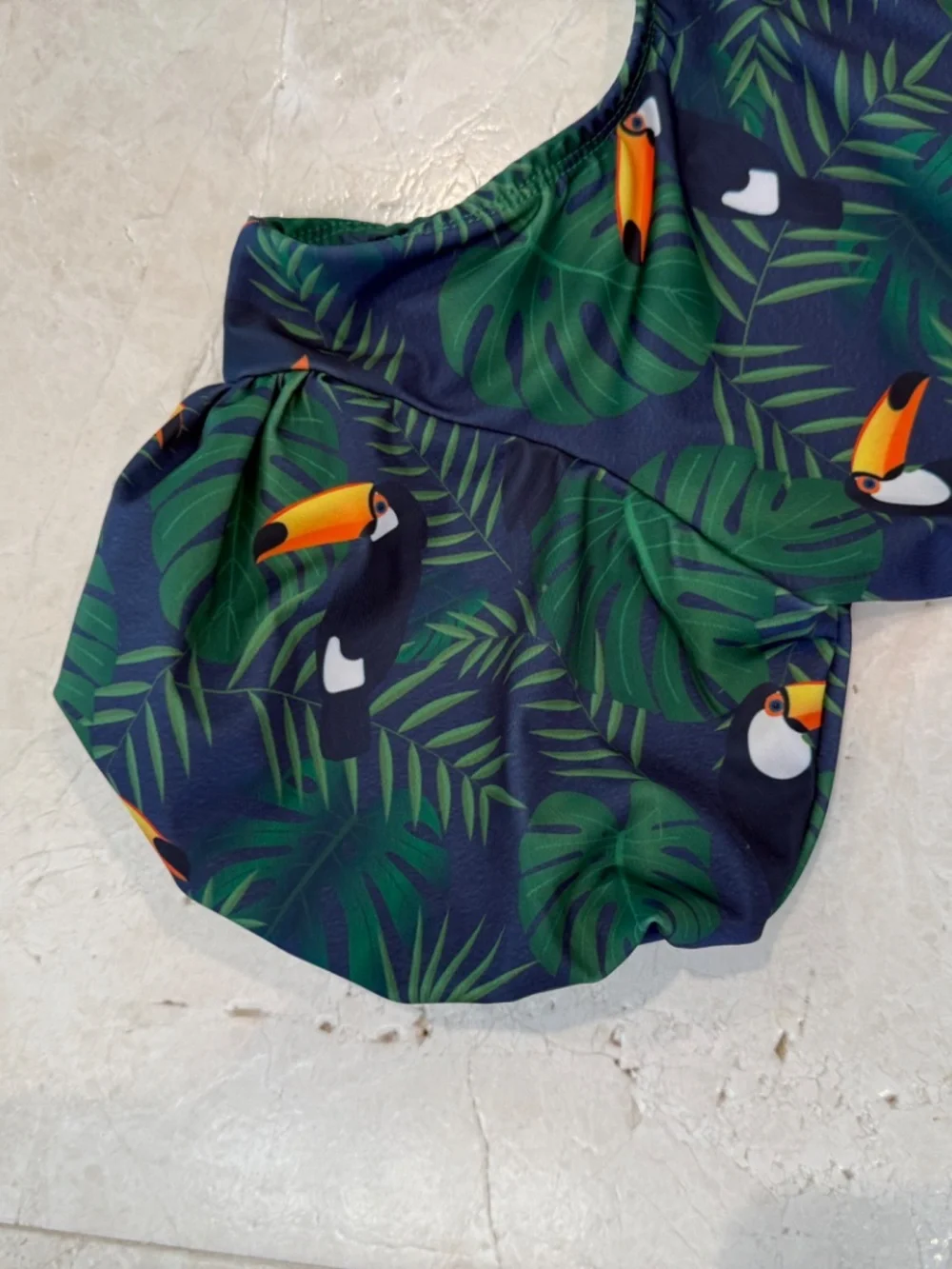 Princess C by F. Fantagiro Girls Toucan Tropical One Piece Swimsuit Size 10